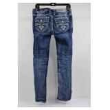 Rock Revival Aliana Straight Jeans - Indigo Denim with Embroidered Back Pockets Size 29