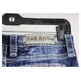Rock Revival Aliana Straight Jeans - Indigo Denim with Embroidered Back Pockets Size 29