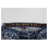 Rock Revival Aliana Straight Jeans - Indigo Denim with Embroidered Back Pockets Size 29