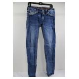 Rock Revival Jeans - Straight Leg Denim with Embroidered Back Pockets Size 29