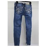 Rock Revival Jeans - Straight Leg Denim with Embroidered Back Pockets Size 29
