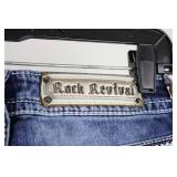 Rock Revival Jeans - Straight Leg Denim with Embroidered Back Pockets Size 29