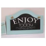 Decorative Wall Plaques Set: Hello Love, Enjoy Today, Clothesline (Lot of 3)