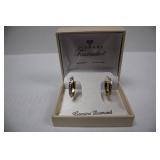 Diamond Fascination 10K Gold Genuine Diamonds Hoop Earrings