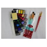 Arteza 24-Color Gouache Set, Blick Premier Artist Panel 12x12, Artist