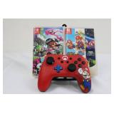 Nintendo Switch Controller - Red with Splatoon 2 & Super Mario 3D All-Stars Bundle