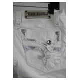 Rock Revival White Denim Jeans - Embellished Back Pockets Size 29
