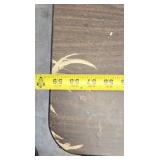 Stylish black table with a sturdy wood-like surface and chic metal legs, measuring 59.5 x 30 inches.