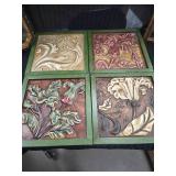 (4) Decorative Flower Art and (2) Decorative Mirrors