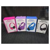(4) Wireless Headphones 4 Different Colors