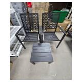 2 Black Patio Chairs with Table
