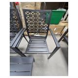 2 Black Patio Chairs with Table