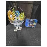 Decorative Welcome Basket Wall Decor Plant decor Solar color light strings