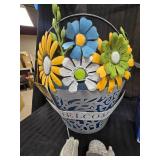 Decorative Welcome Basket Wall Decor Plant decor Solar color light strings