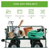 Steel Garden Utility Cart Wagon w/ 400lb Capacity, Removable Sides, Handle