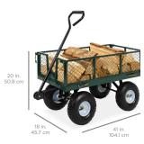 Steel Garden Utility Cart Wagon w/ 400lb Capacity, Removable Sides, Handle
