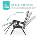 Set of 2 Adjustable Zero Gravity Patio Chair Recliners w/ Cup Holders