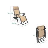 Set of 2 Adjustable Zero Gravity Patio Chair Recliners w/ Cup Holders