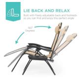 Set of 2 Adjustable Zero Gravity Patio Chair Recliners w/ Cup Holders