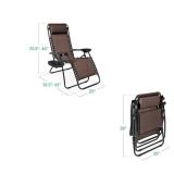 Set of 2 Adjustable Zero Gravity Patio Chair Recliners w/ Cup Holders