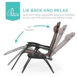 Set of 2 Adjustable Zero Gravity Patio Chair Recliners w/ Cup Holders