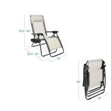 Set of 2 Adjustable Zero Gravity Patio Chair Recliners w/ Cup Holders