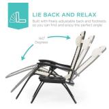 Set of 2 Adjustable Zero Gravity Patio Chair Recliners w/ Cup Holders