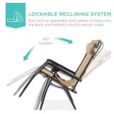 Folding Zero Gravity Recliner Patio Lounge Chair w/ Canopy, Side Tray