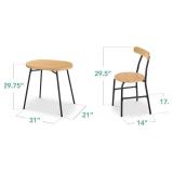 Best Choice Products 3-Piece Modern Oval Dining Table Set, Small Kitchen Dinette w/ 2 Chairs, Metal Frame, Curved Backrests - Natural/Black