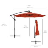 Solar LED Offset Hanging Patio Umbrella w/ Crank Tilt Adjustment - 10ft