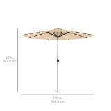 Solar LED Lighted Patio Umbrella w/ Tilt Adjustment, UV-Resistant - 10ft