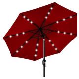 Solar LED Lighted Patio Umbrella w/ Tilt Adjustment, UV-Resistant - 10ft