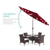 Solar LED Lighted Patio Umbrella w/ Tilt Adjustment, UV-Resistant - 10ft