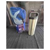 Yeti Thermos and Broncos Blanket