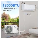 Garvee Mini Split AC/Heating System With WiFi, 18000 BTU 19 SEER 2 208/230V~, Suitable for 1250+ Sq. Ft  (Not Complete Unit Box 1 of 2 Only)