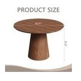43 inch wooden circular dining table, modern minimalist round table, natural wood grain dining table