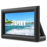 Garvee Inflatable Projector Screen for Outside, 24FT Portable Blow Up Outdoor Projector Screen, Front & Rear Projection, with Rope, Air Blower, Ground Nails and Carry Bag, for Theater, Football, Backy