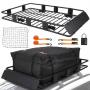 Garvee Rooftop Cargo Basket - 64" x 39" Steel Universal Roof Rack with Adjustable Size (48" x 39")