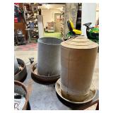 Chicken Waters and Feeders two heated Plugged in and heated up