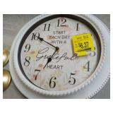 Candle Holders, Frame and Clock...