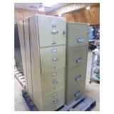 2 Fireproof 4-Drawer File Cabinets