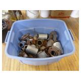 Tote of Pipe Fittings
