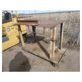 Homemade Work Cart on Wheels