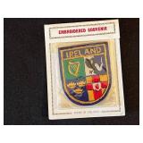 Vintage Patch & Pin Collection in Wooden Box - Ireland & London Souvenirs