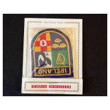 Vintage Patch & Pin Collection in Wooden Box - Ireland & London Souvenirs