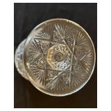 Seiko Desk Clock (retails for $35) & Jewelry Lot: Faux Pearl Necklace (broken clasp), Cut Crystal Bowl, IKE Pendant, 50 Pin