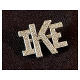 Seiko Desk Clock (retails for $35) & Jewelry Lot: Faux Pearl Necklace (broken clasp), Cut Crystal Bowl, IKE Pendant, 50 Pin