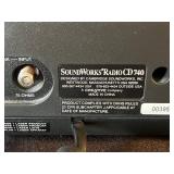 MCM VTG Birch & Rattan Accessory Table & SoundWorks Radio CD740 with 2 CDs included