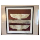 Celeste Peters Framed Art Print - Bowls Motif, Signed