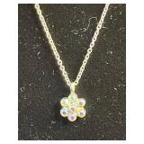 Misc Jewelry Lot w 12GF & Monet Bracelets, Flower Crystal Pendant Necklace - Silver-Tone with Iridescent Stones w Lot of Earrings